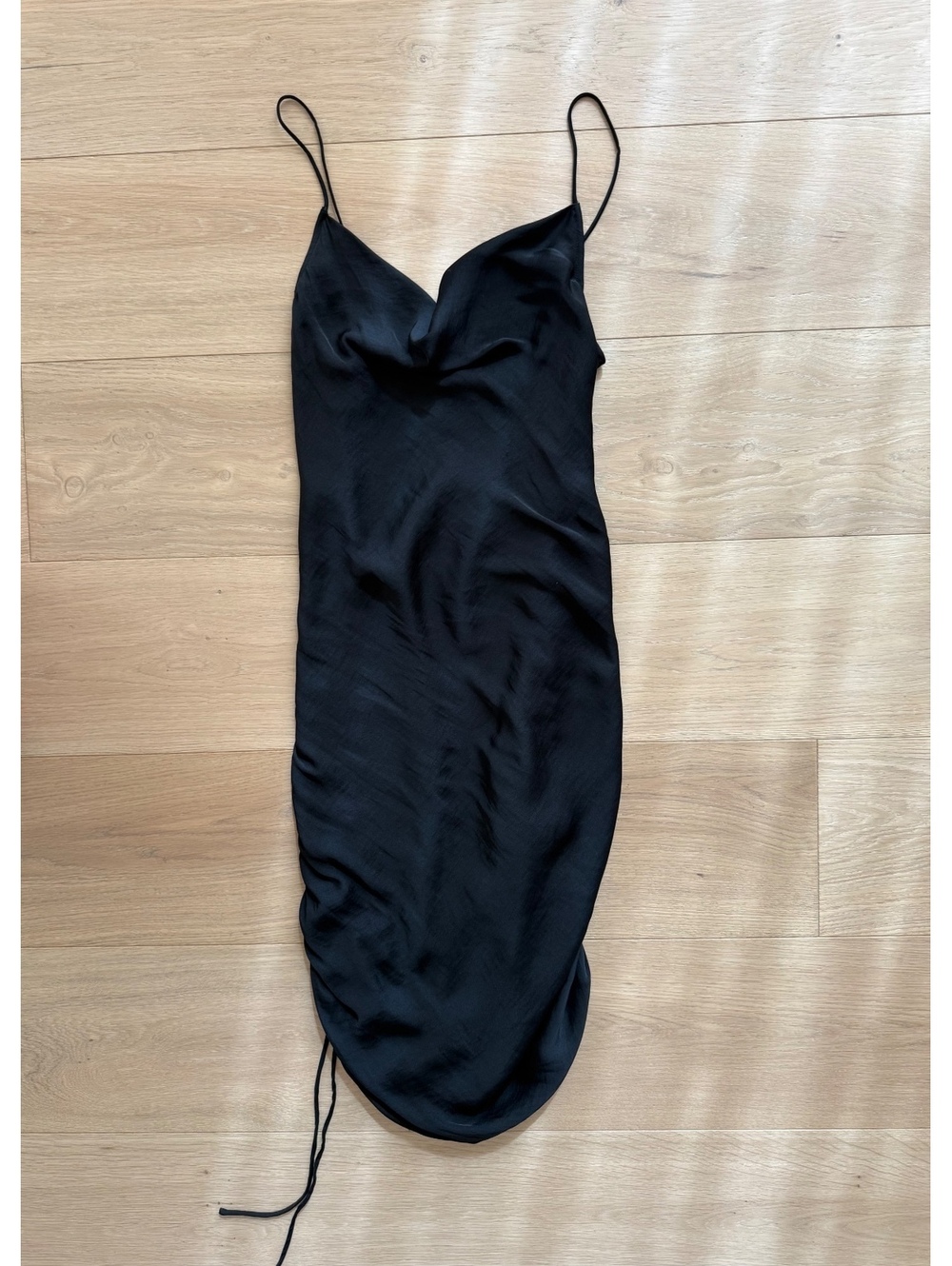 Free People Day to Night Convertible Black Slip Dress Ruched Size XS